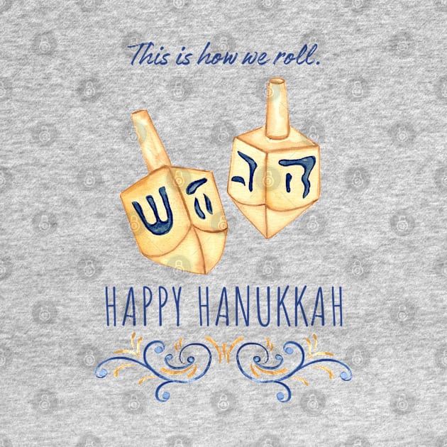 Hanukkah Watercolor D by Jean Plout Designs